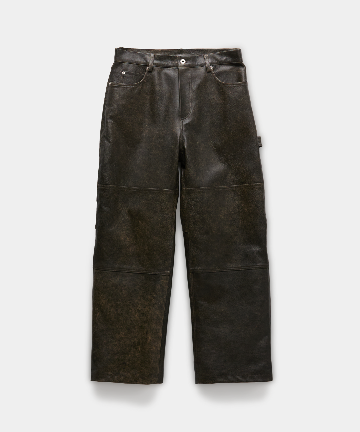 MUSINSA | COOR Leather Double Knee Pants (Melange Brown)