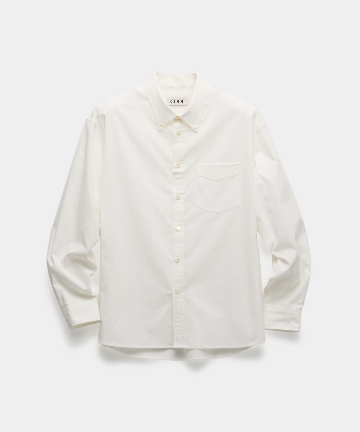 쿠어(COOR) 핀 코듀로이 원 포켓 셔츠 (오프화이트)