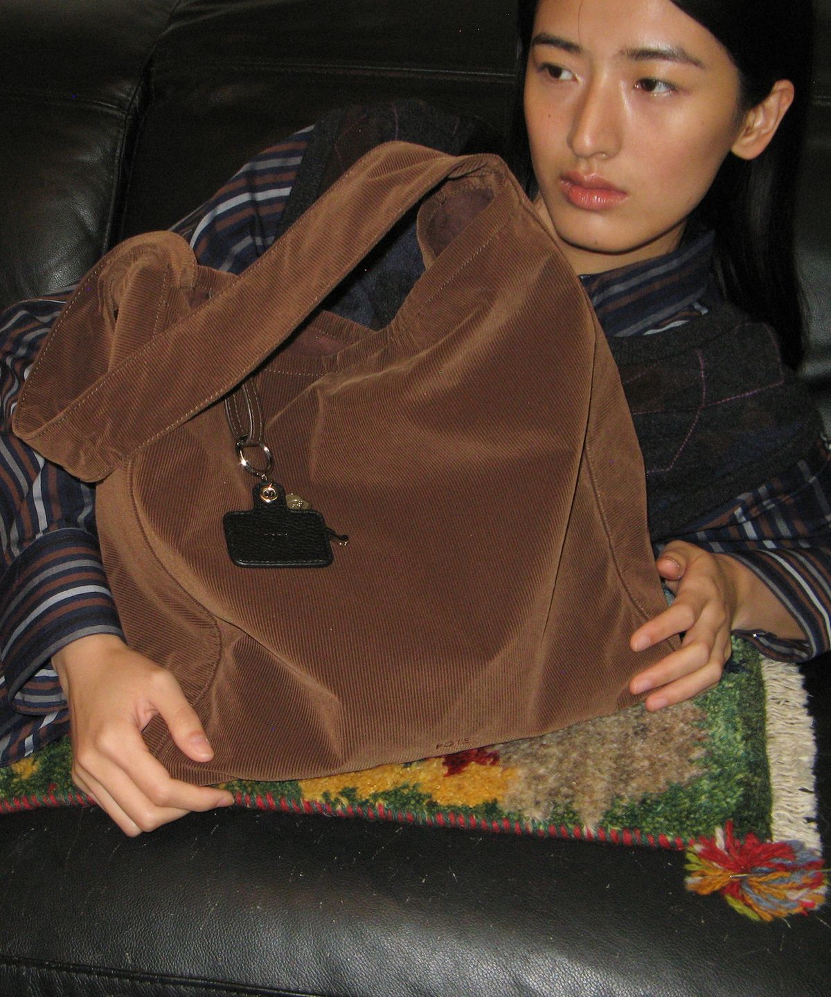 포테(POTE) [3차리오더:바로출고] 0007 Layered Pouch Hobo Bag_Corduroy Brown