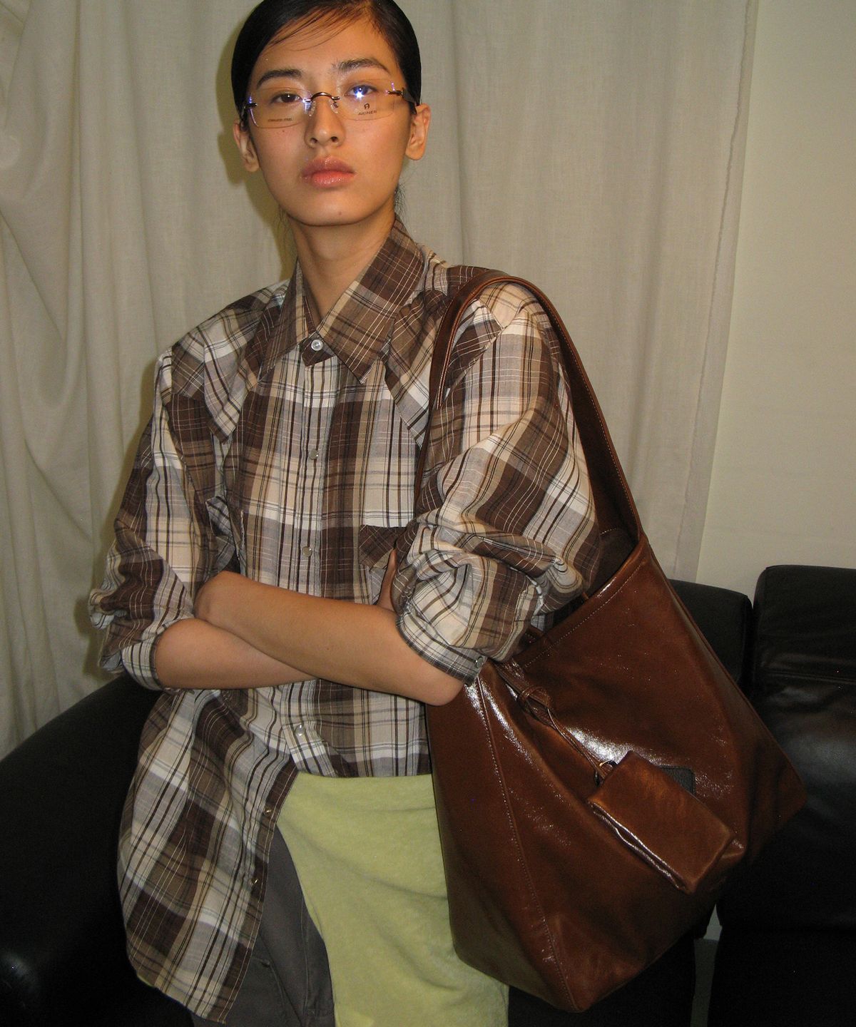 포테(POTE) [2차리오더:바로출고] 0007 Layered Pouch Hobo Bag_Leather Brown