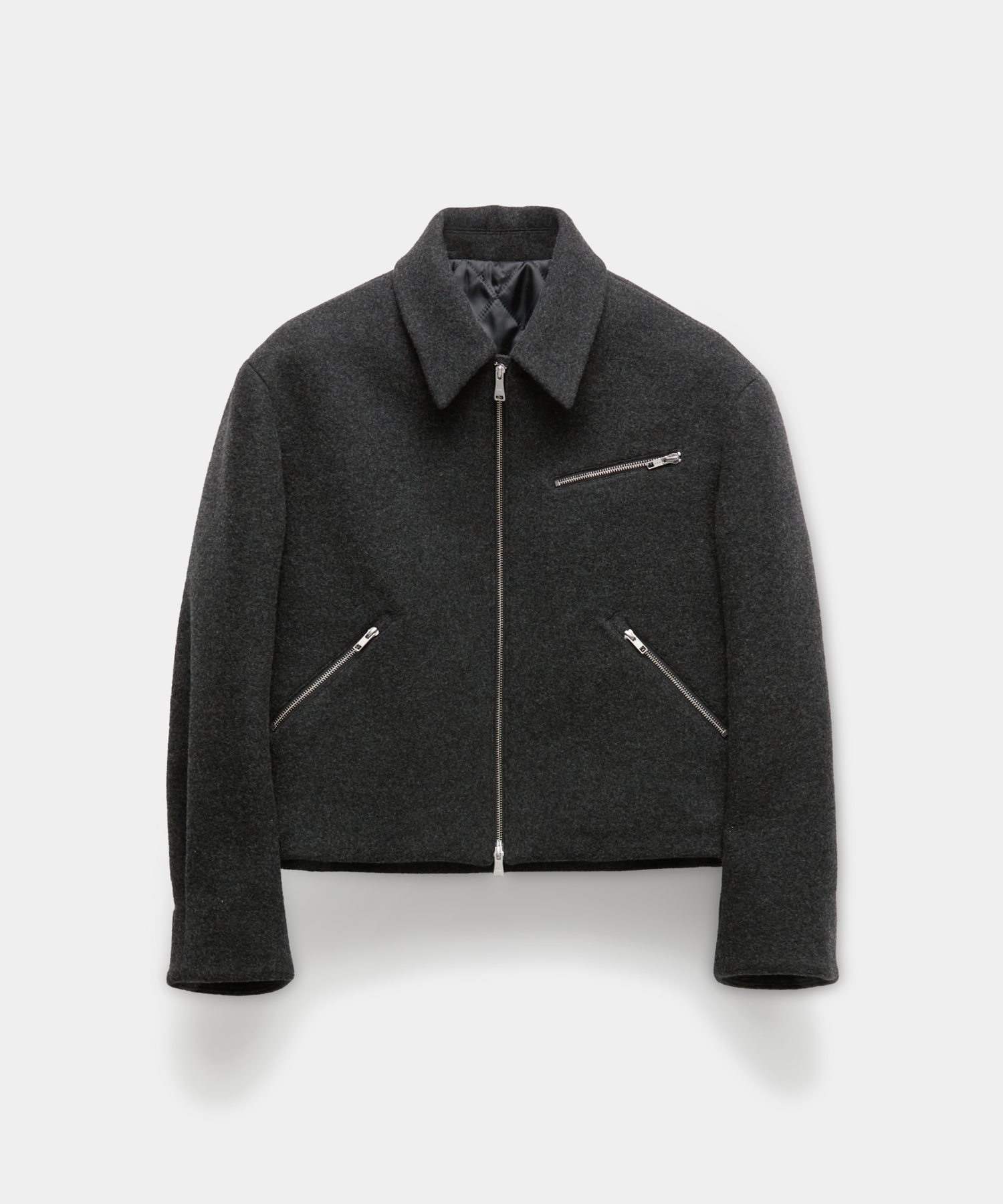 MUSINSA | COOR Double-faced wool minimal multi-zip jacket (melange