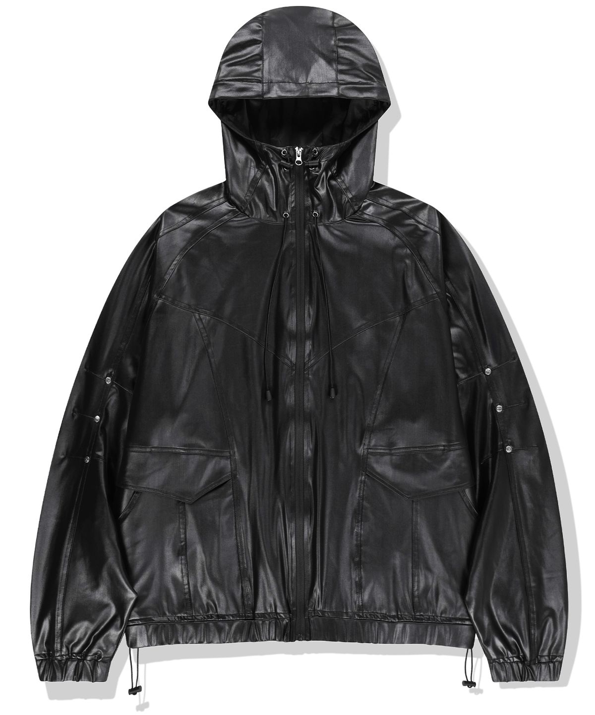 낫포너드(NOT4NERD) Gloss Highneck Raglan Windbreaker - Black