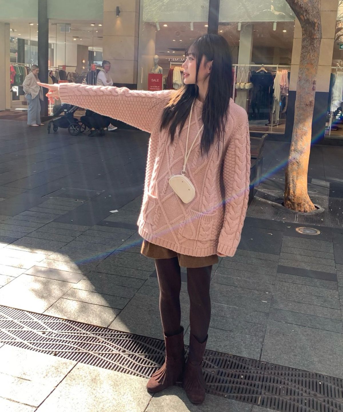 썸웨어버터(SOMEWHEREBUTTER) Posy Cable Wool Knit - Pink