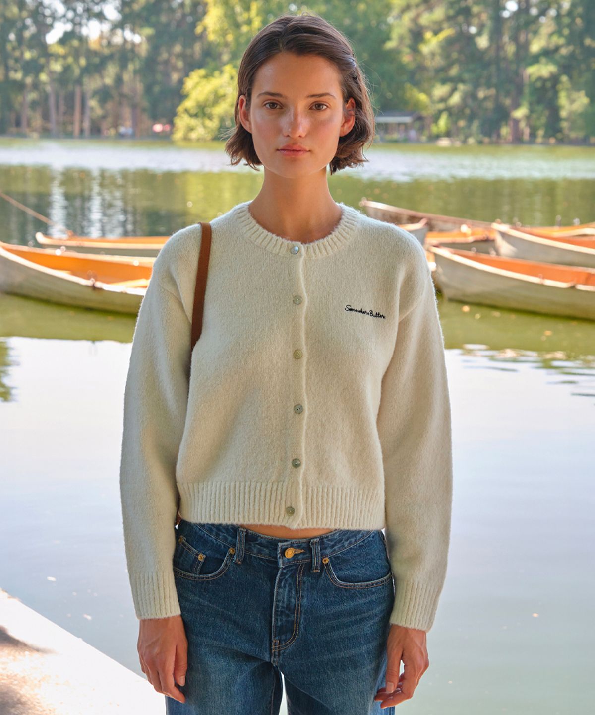 썸웨어버터(SOMEWHEREBUTTER) Manon Alpaca Cardigan - Ivory