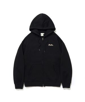 SCRIPT CHAIN EMB HOOD ZIP-UP_BLACK