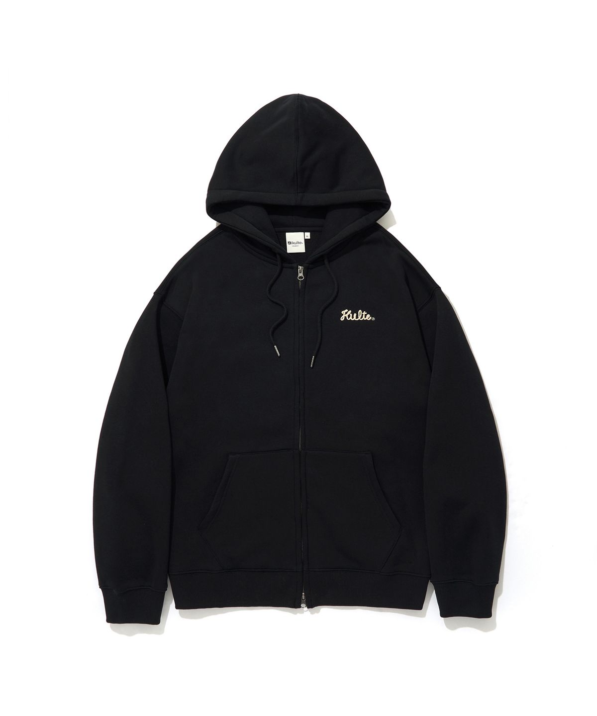 쿨트(KULTE) SCRIPT CHAIN EMB HOOD ZIP-UP_BLACK
