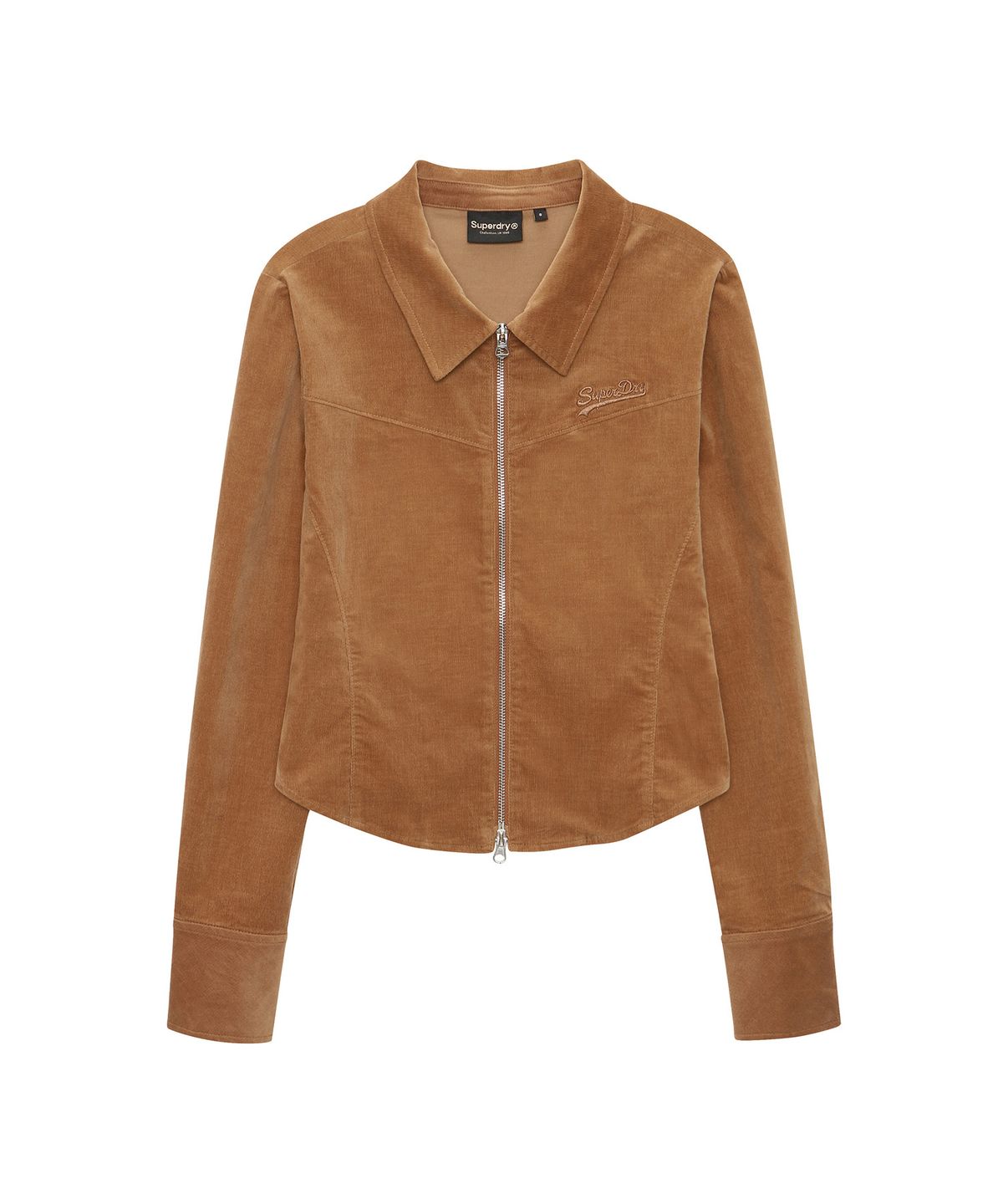 슈퍼드라이(SUPERDRY) W 코듀로이 집업 셔츠 카라멜