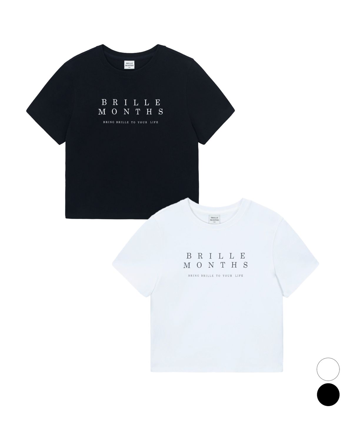 브릴먼스(BRILLEMONTHS) [2pack] 클래식 로고 실켓 티셔츠 [2 Color]