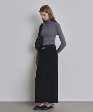 [우먼] 포멀 슬릿 H라인 맥시 스커트 블랙 COWSK002BLACK