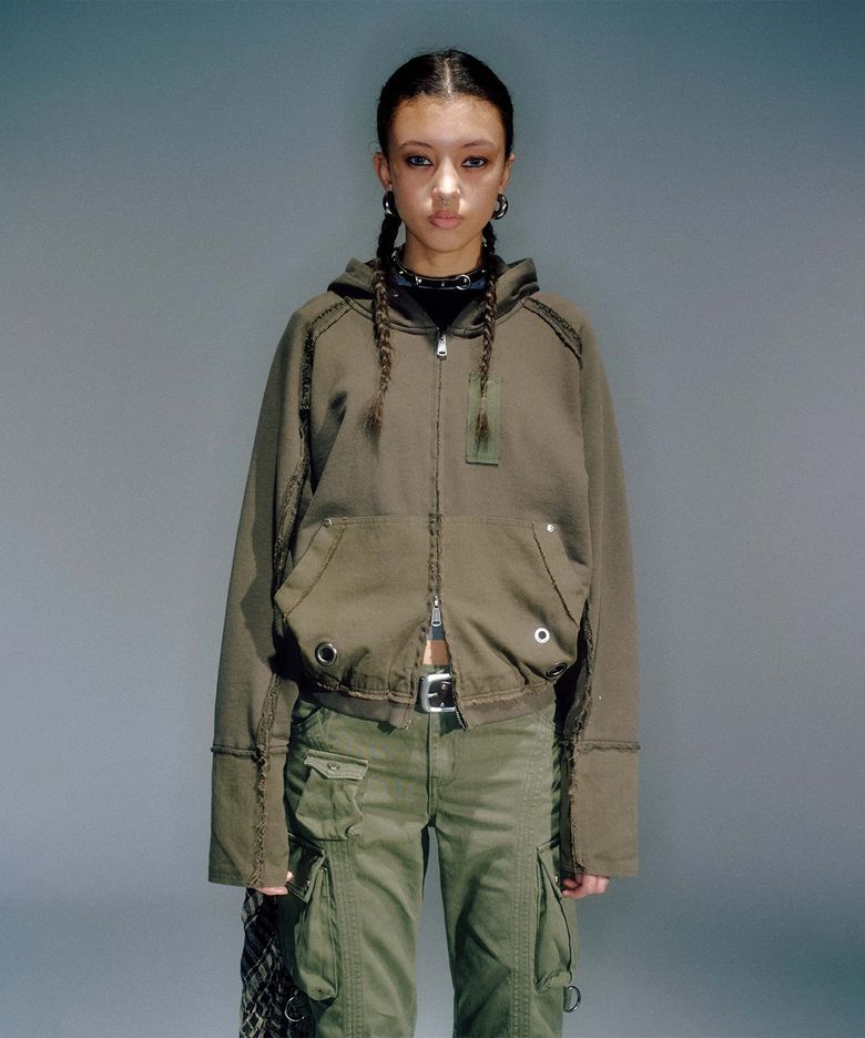 WOMEN HANK HOODIE ZIP-UP KHAKI