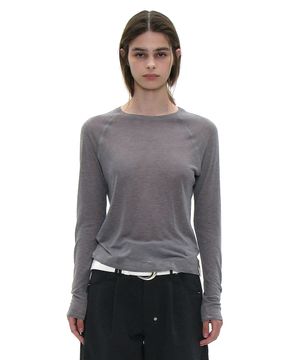 PWC 쉬어 레글런 롱슬리브 티_멜란지