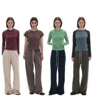 PWC 버튼 와이드 레그 저지 팬츠_8컬러