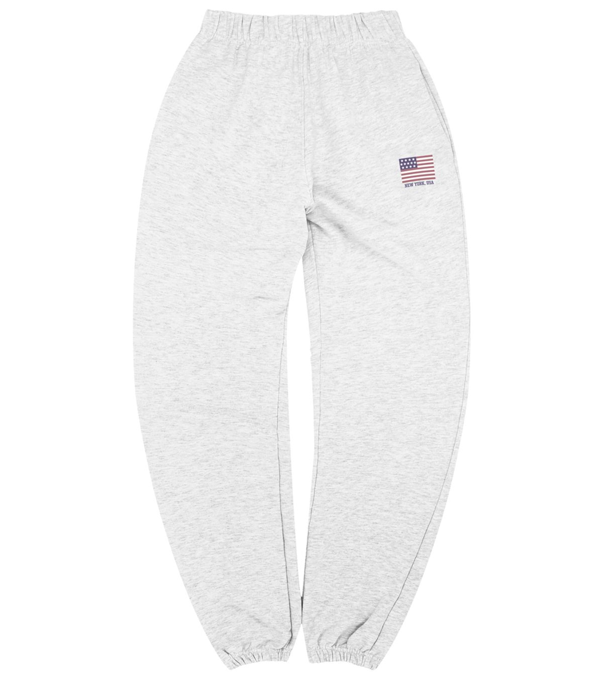 스텝온리(STAFFONLY) FLAG NEW YORK, USA SWEATPANTS (MELANGE WHITE)