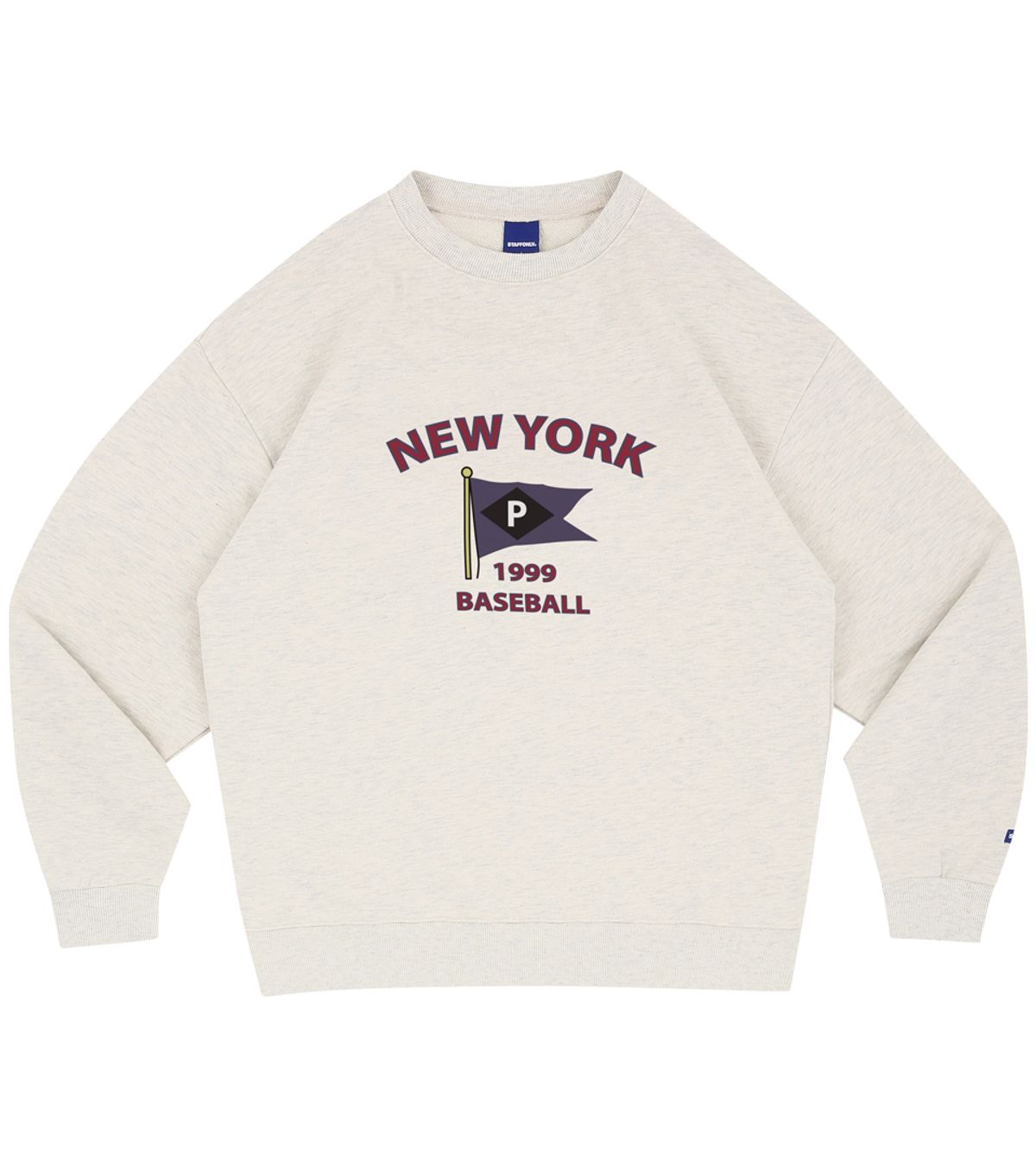 스텝온리(STAFFONLY) P FLAG SWEATSHIRT (MELANGE IVORY)