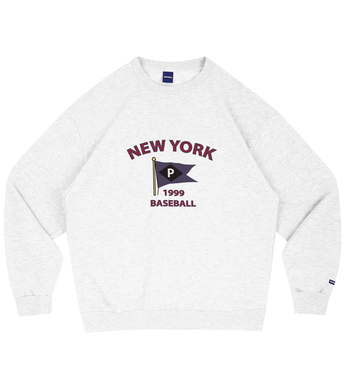 스텝온리(STAFFONLY) P FLAG SWEATSHIRT (MELANGE WHITE)