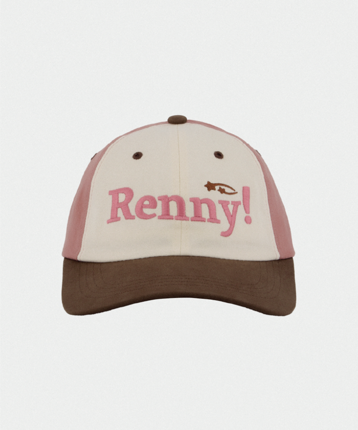 래니래니(RENNYRENNIE) RENNY THREE TONE LOGO BALL CAP [EARTH AND PINK]