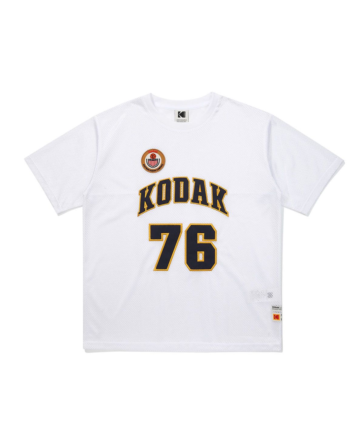코닥(KODAK) 바스켓볼 메쉬 반팔 티셔츠 WHITE