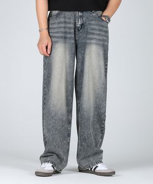 빈티지 워싱 와이드 데님 팬츠_빈티지로우