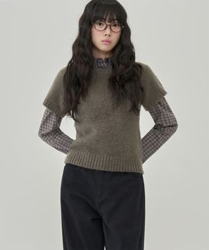 W 하프 슬리브 래글런 니트 (MOCHA BEIGE)