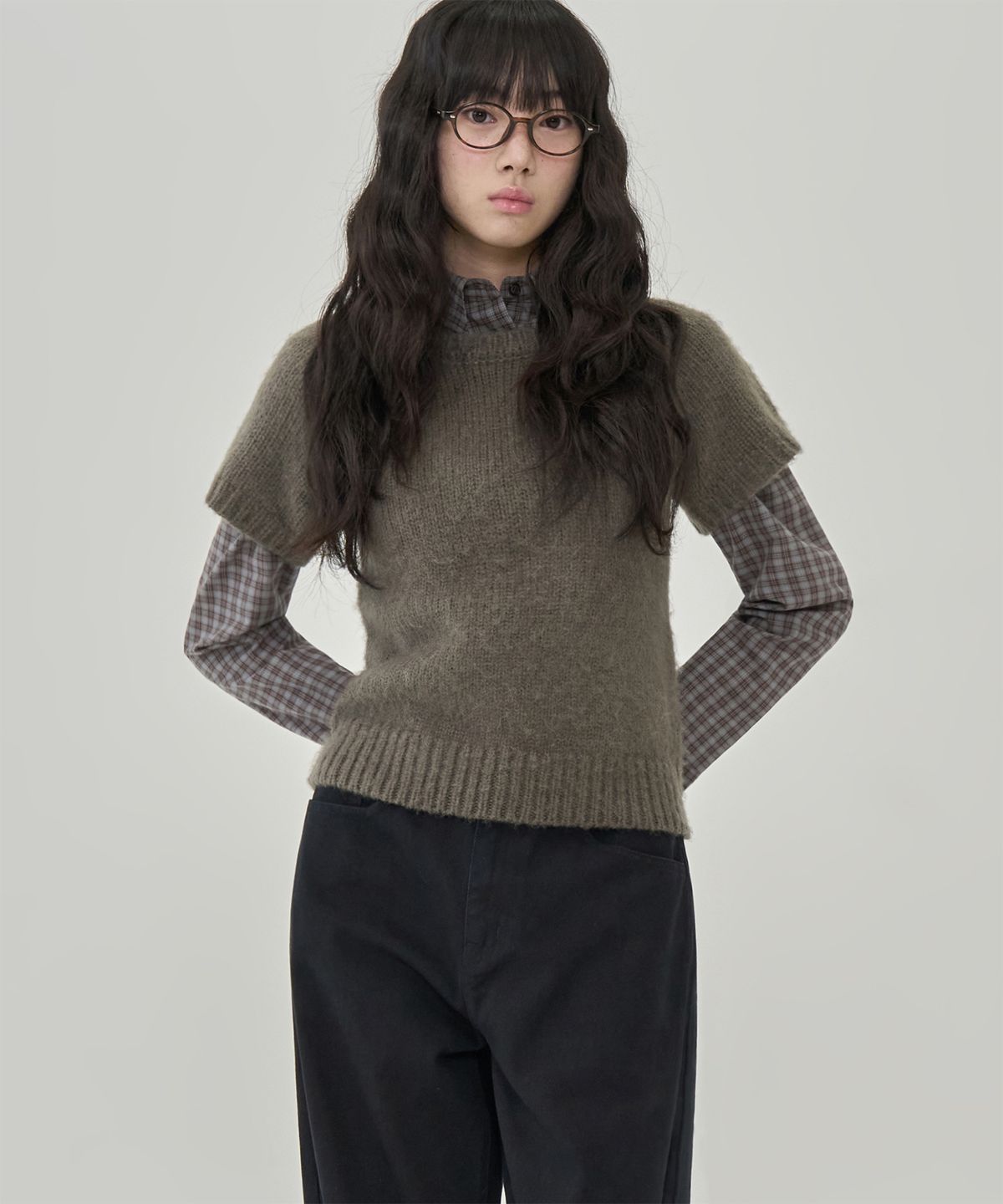 토피 우먼(TOFFEE WOMEN) W 하프 슬리브 래글런 니트 (MOCHA BEIGE)