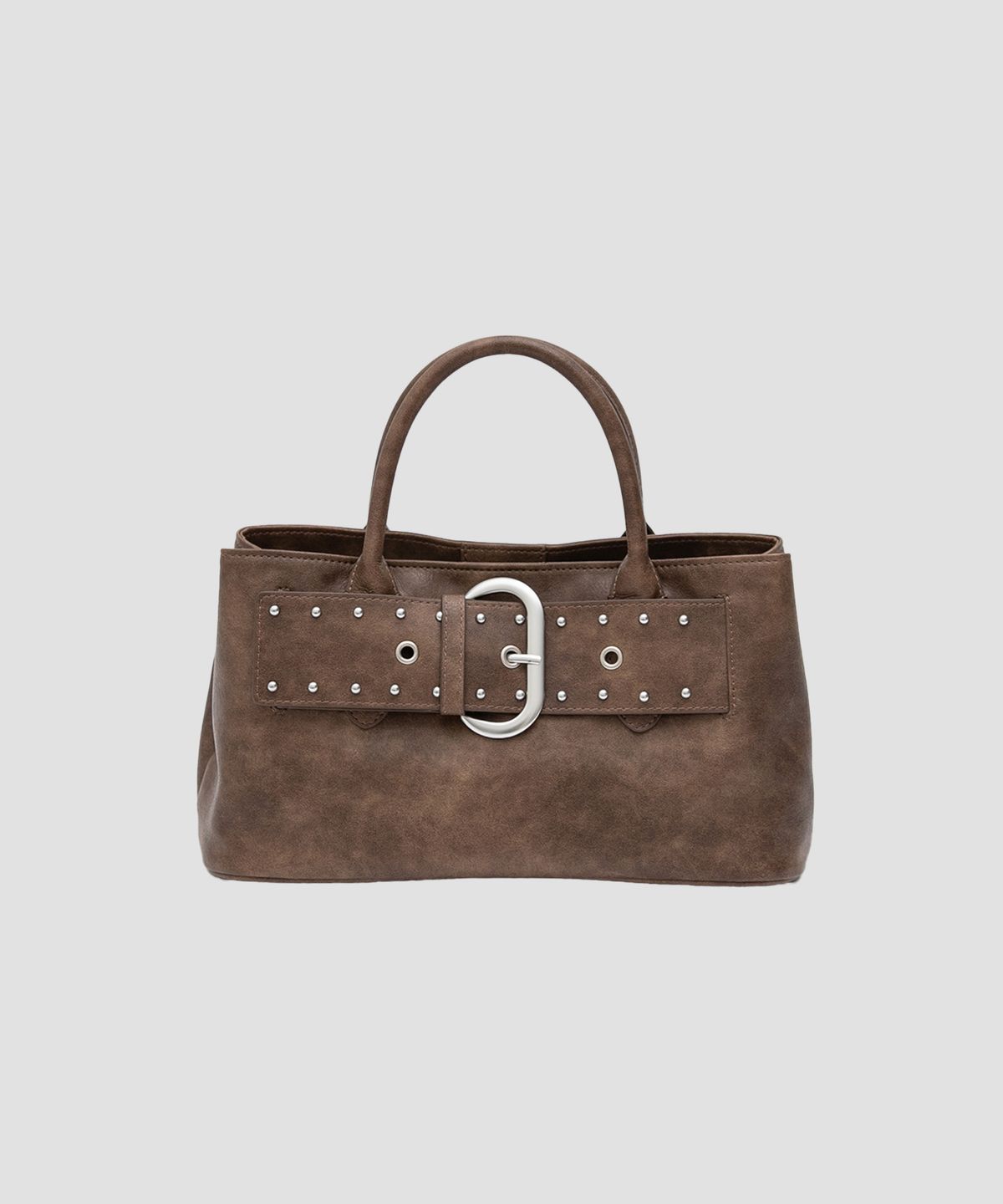 로라로라(ROLAROLA) LEATHER BUCKLE BAG BROWN