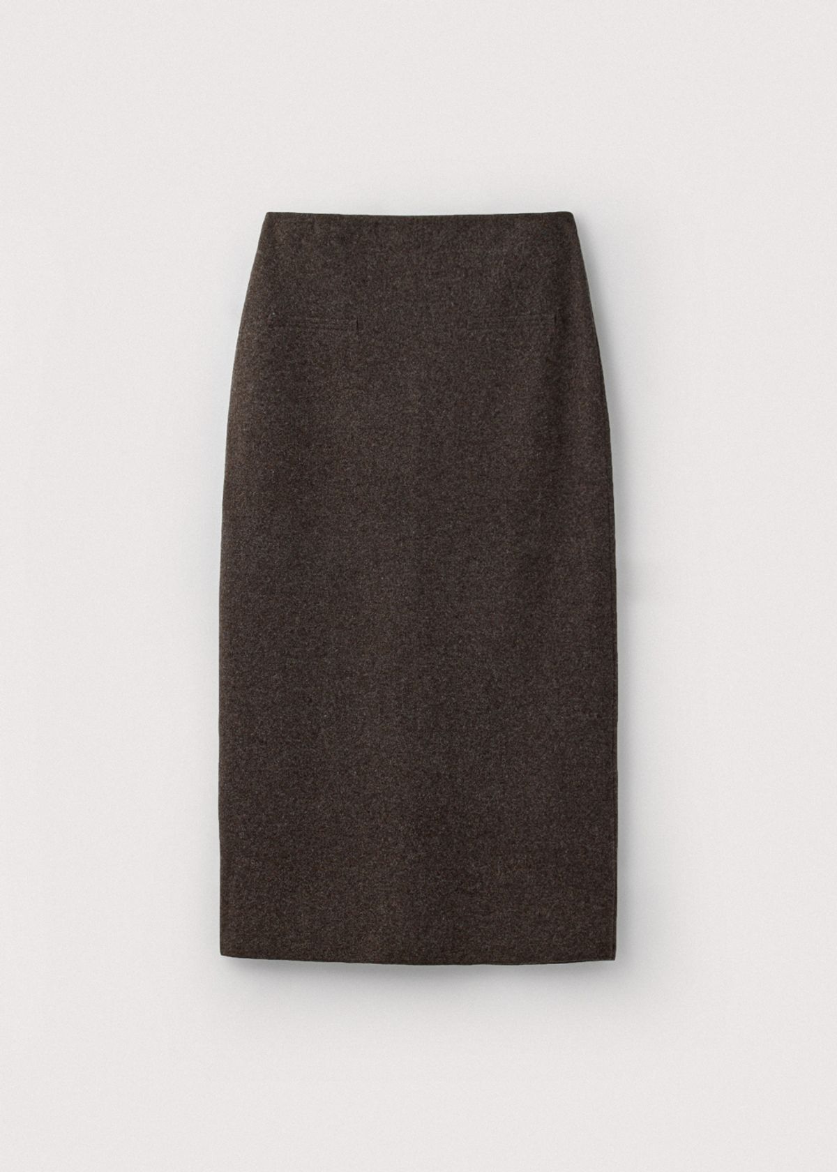 우마뭉(UMARMUNG) Wool Cashmere Double Faced Maxi Skirt_Taupe
