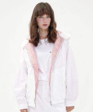 NOI1733 나일론 후드 윈드브레이커 (아이보리)