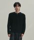 코튼 헨리넥 와플 니트 BLACK