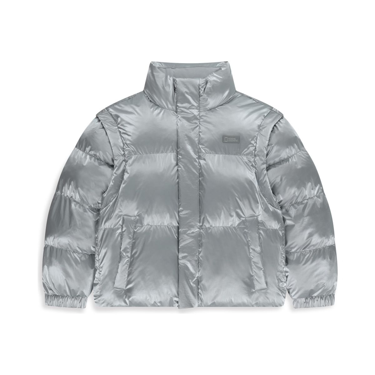 내셔널지오그래픽 키즈(NATIONAL GEOGRAPHIC KIDS) K254UPD920 글로시 2WAY 패딩 점퍼 SILVER
