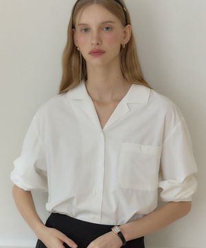엠마 포켓 블라우스 - 화이트