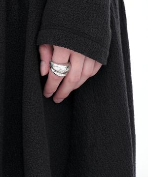 텍스처 볼드 레이어드 링 [실버]