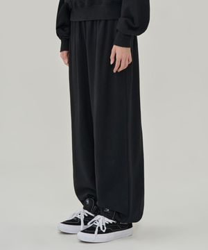 W 빈티지 워시드 스웻 팬츠 (BLACK)