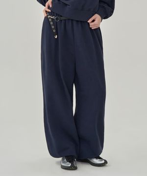 W 빈티지 워시드 스웻 팬츠 (NAVY)