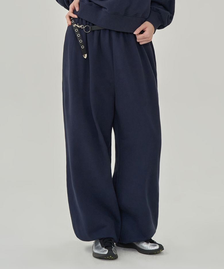 W 빈티지 워시드 스웻 팬츠 (NAVY)