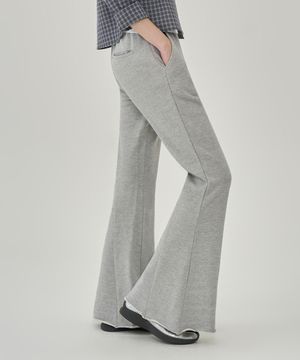 W 인시전 플레어 스웻 팬츠  (MELANGE GREY)