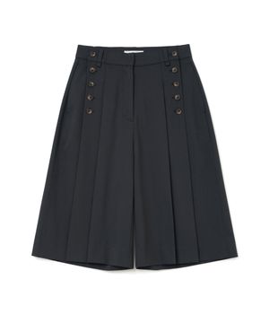 와이드 턱 큐롯 팬츠 [딥 네이비]