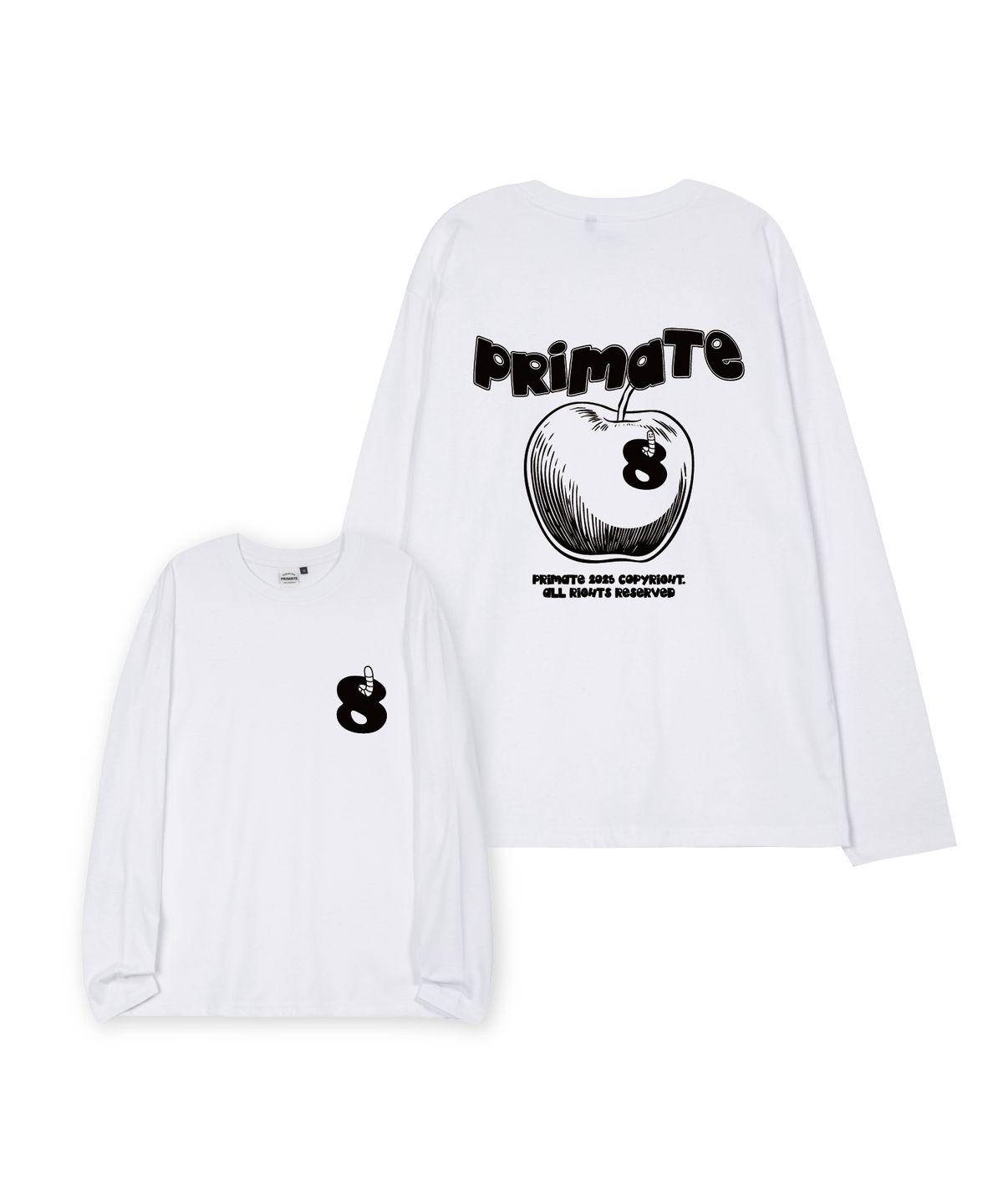 프라임에이트(PRIMATE) APPLE 오버핏 롱 슬리브 2 COLORS