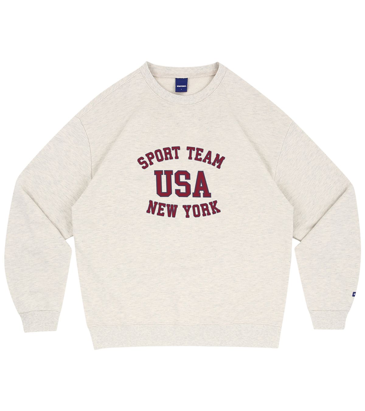 스텝온리(STAFFONLY) SPORT TEAM USA SWEATSHIRTS (MELANGE IVORY)