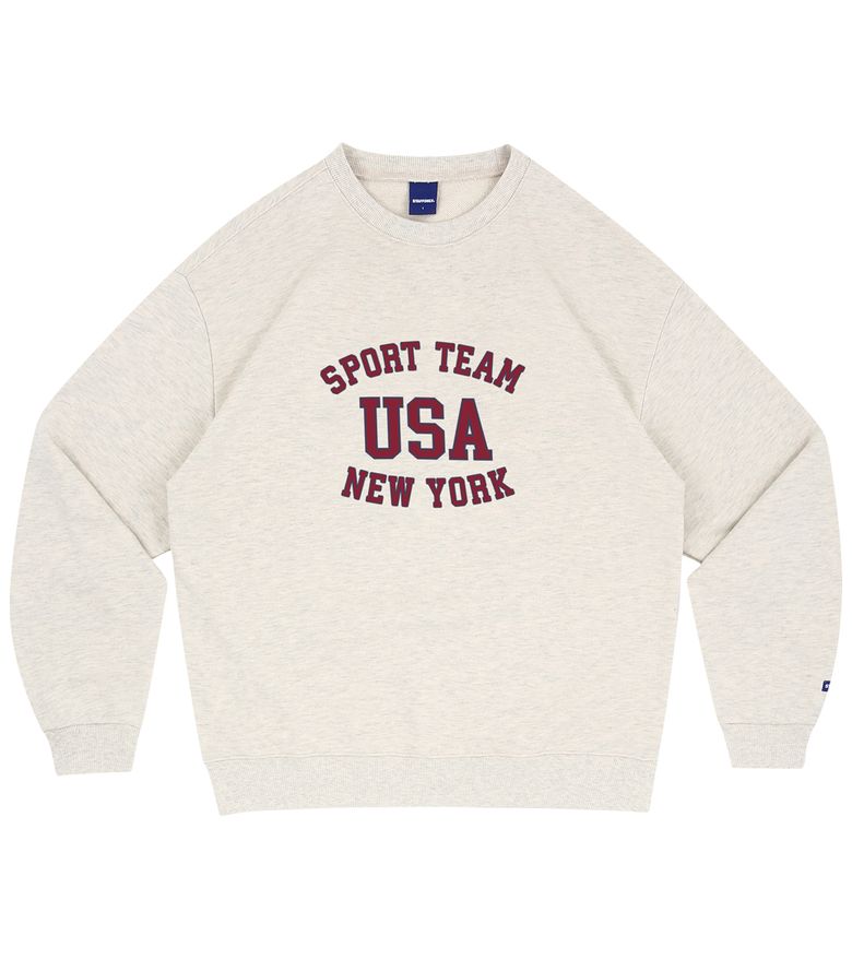 SPORT TEAM USA SWEATSHIRTS (MELANGE IVORY)