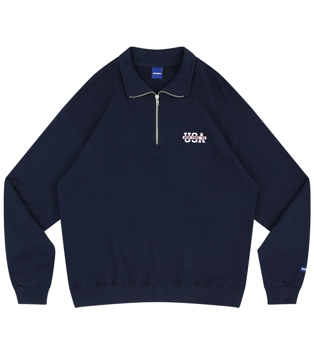 스텝온리(STAFFONLY) USA HALF ZIP-UP (NAVY)