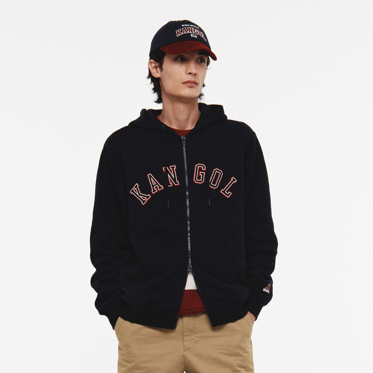 캉골(KANGOL) 캉골 레터 집업 5141 네이비
