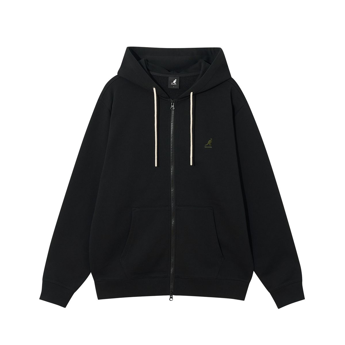 캉골(KANGOL) 캉골 클래식 로고 세미오버핏 집업 5140 블랙