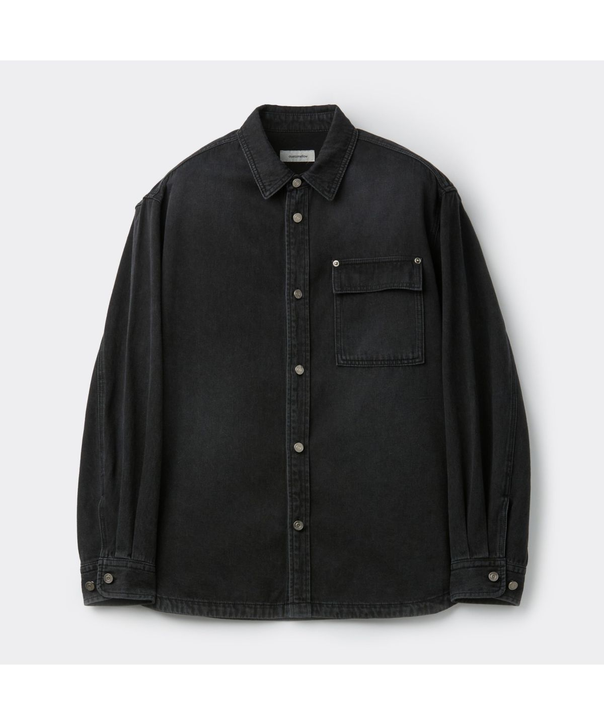 커스텀멜로우(CUSTOMELLOW) Black Oversized Fit Denim Shirt C9SAW25211BKX