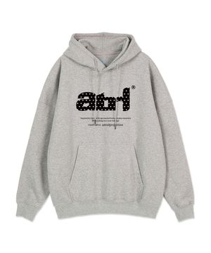 ATRL 도트 레터링 오버핏 와이드 숄더 후디_멜란지