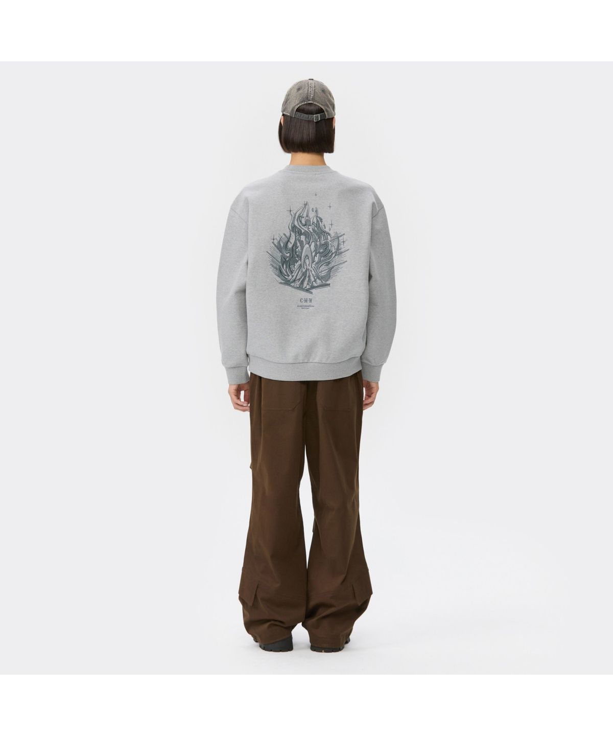 커스텀멜로우(CUSTOMELLOW) Grey Graphic Sweatshirt CWTAW25624GYX
