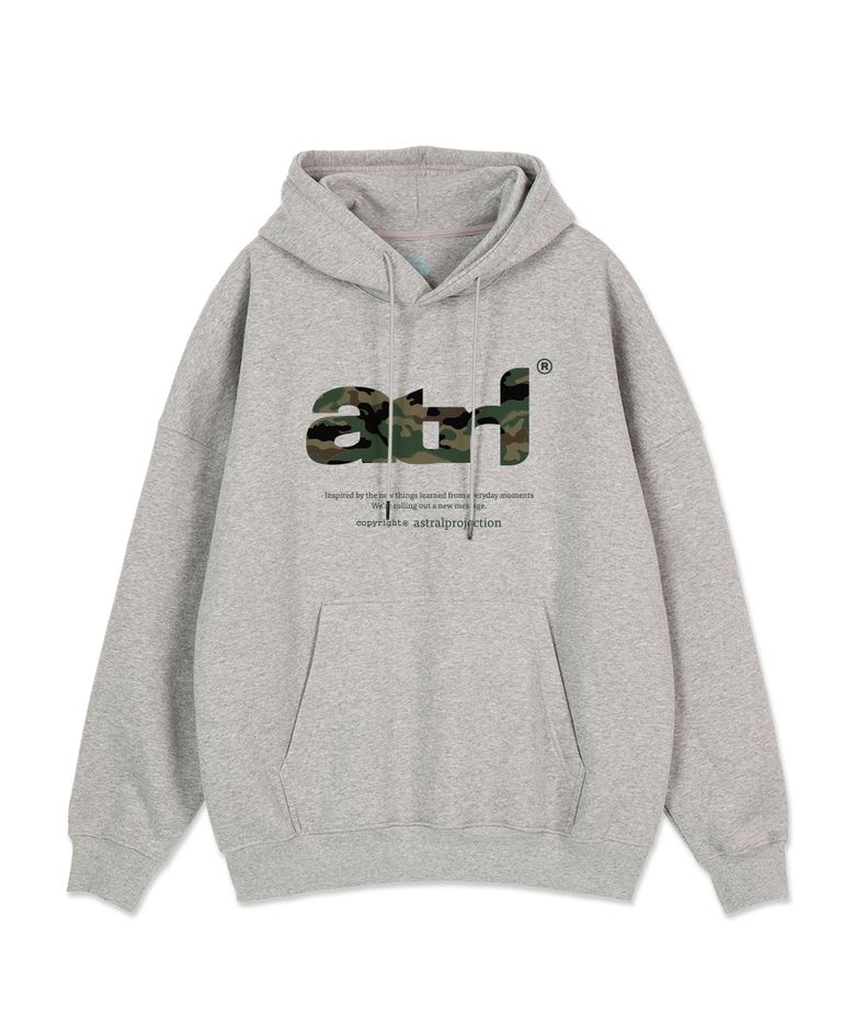 ATRL 카모 레터링 오버핏 와이드 숄더 후디_멜란지