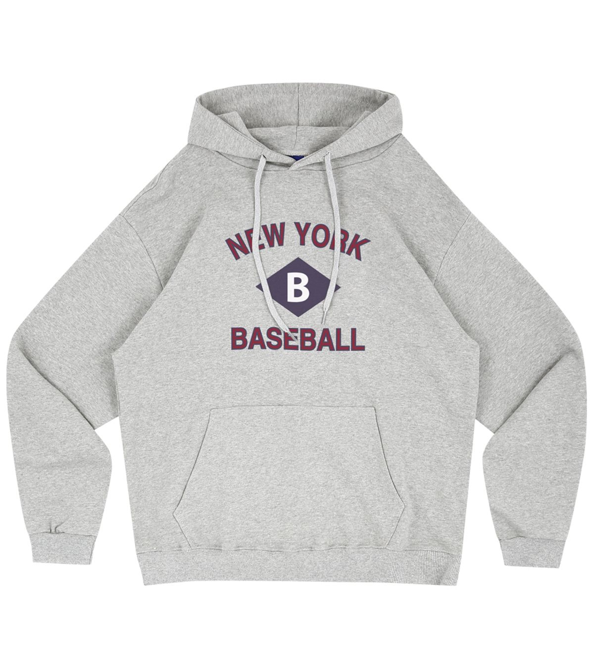 스텝온리(STAFFONLY) NEW YORK BASEBALL HOODIE (MELANGE GREY)