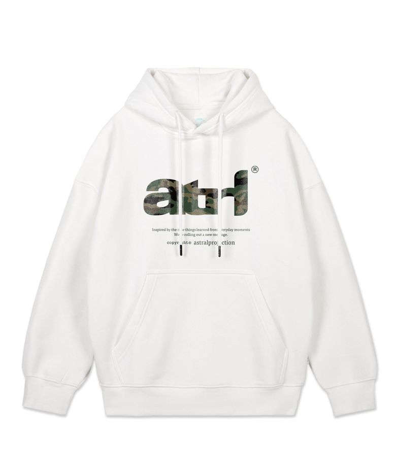 ATRL 카모 레터링 오버핏 와이드 숄더 후디_화이트