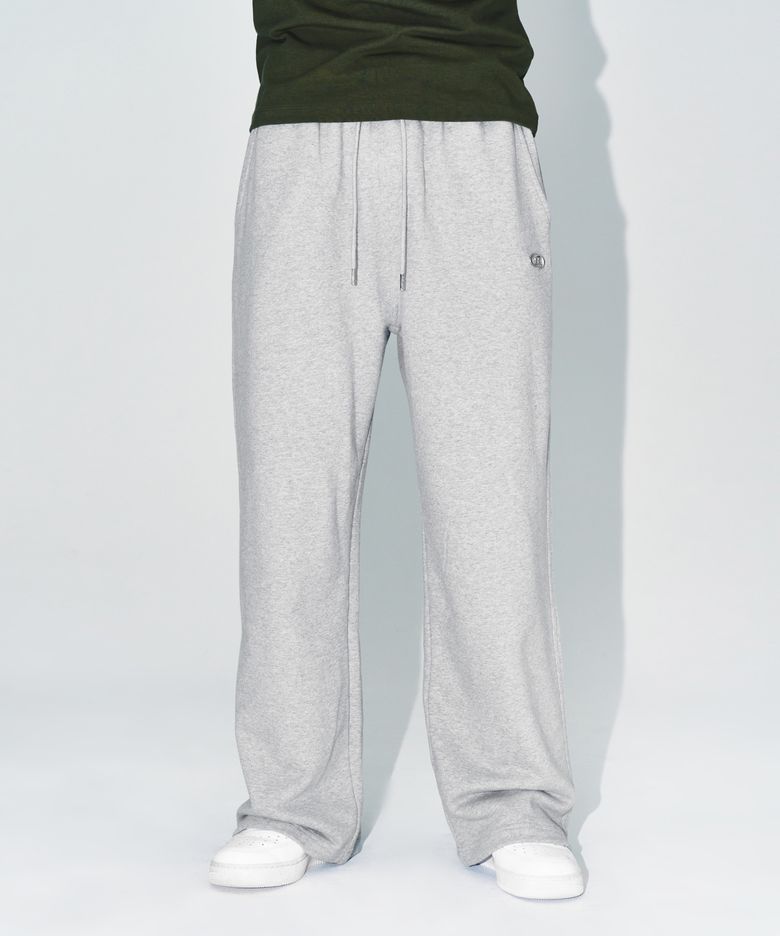 CHROME B SEMI WIDE PANTS [MELANGE GREY]