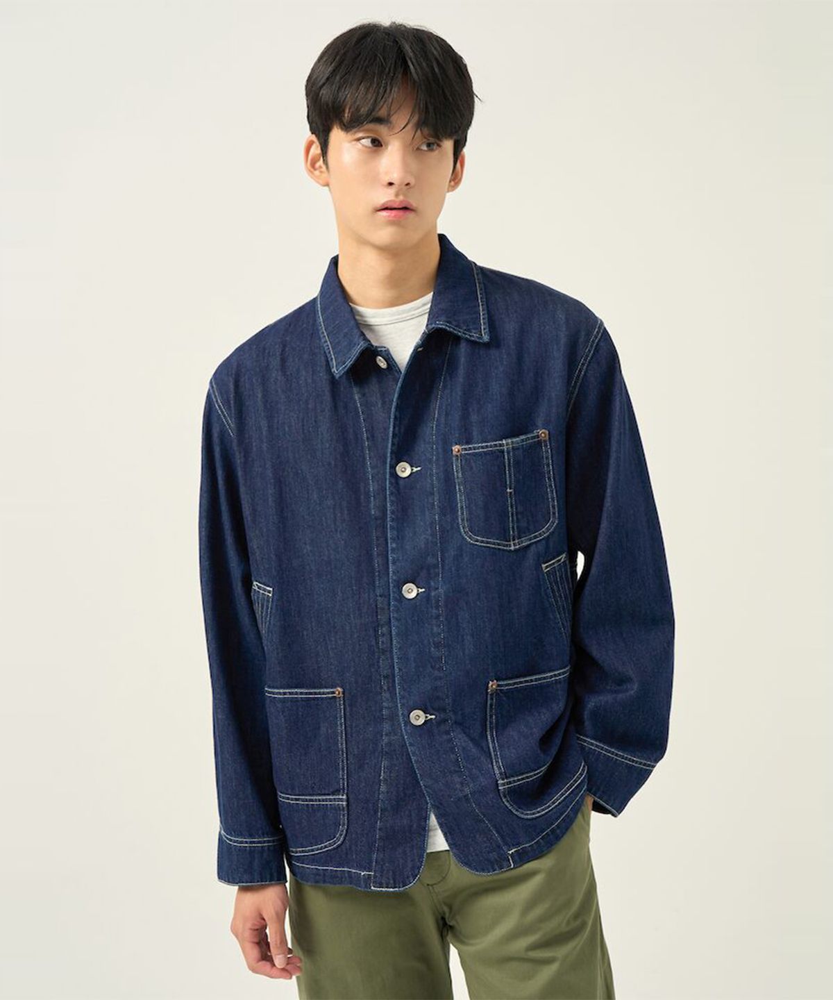 빈폴 멘(BEANPOLE MEN) 데님 워크 재킷  블루